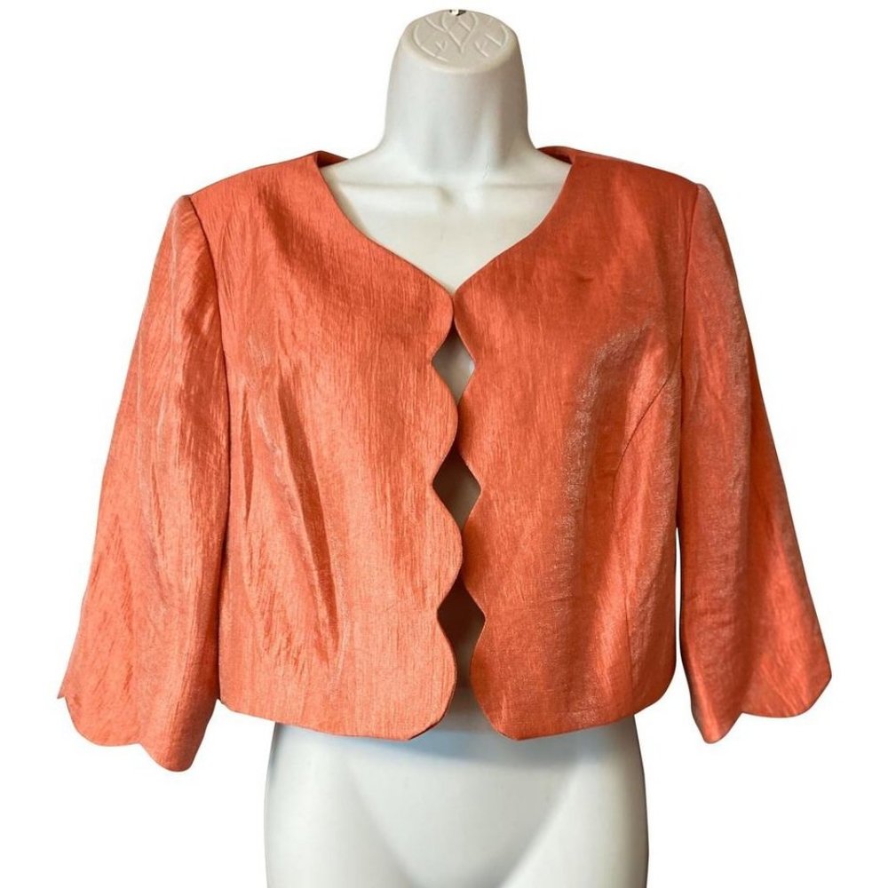 GINA BACCONI Orange Viscose Poly Blouse